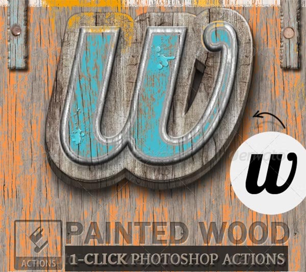Painted Wood Photoshop Actions