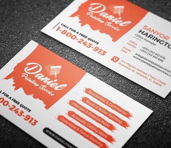 Painting Service Business Card Templates