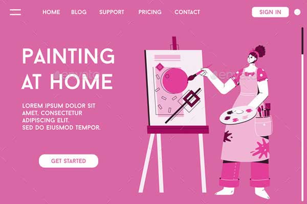 Painting at Home Concept Advertisement Template