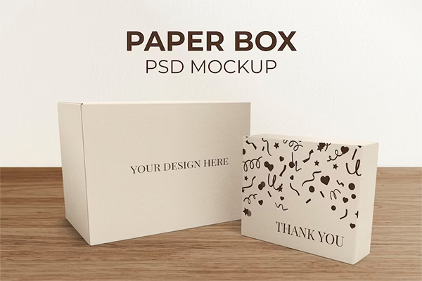 Paper Box Free PSD Mockup