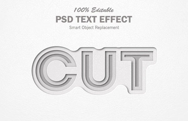 Paper Cut Out Photoshop Text Effect