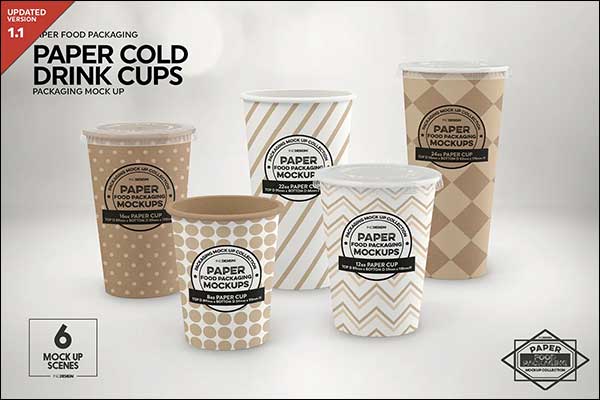 Paper Drink Cups Packaging Mockup