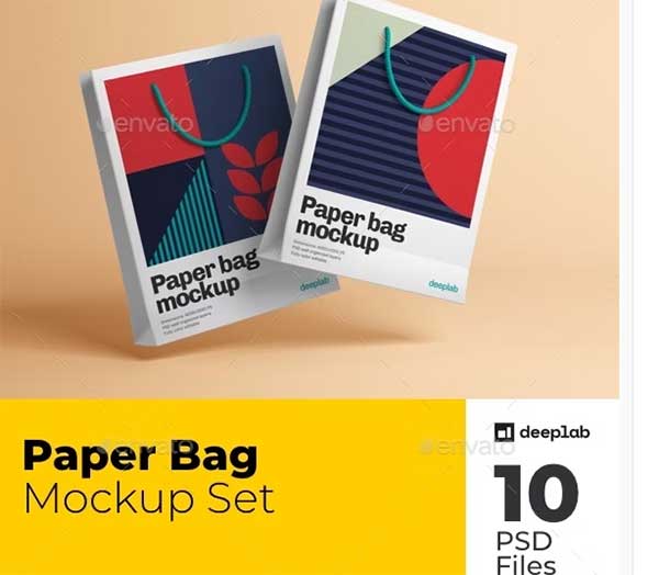 Paper Gift Bag Mockup Set