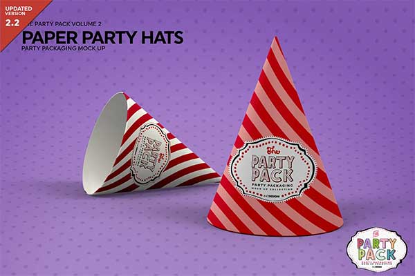 Paper Party Hat Mockup