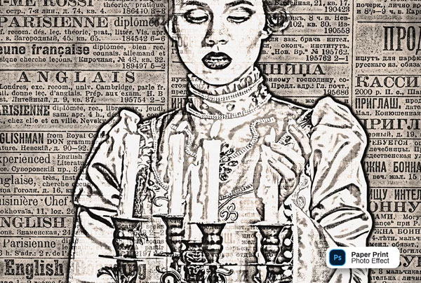 Paper Print Photo Effect PSD Actions