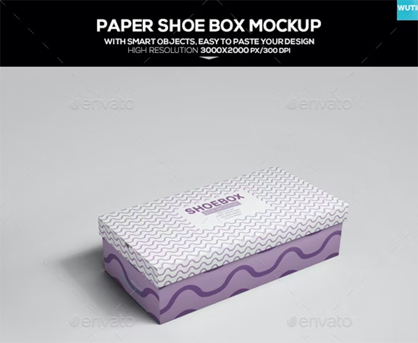 Paper Shoe Box Mockup