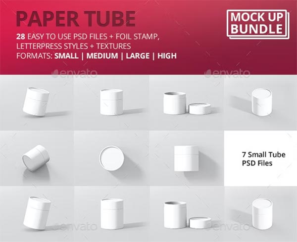 Paper Tube Packaging Mock-Up Bundle