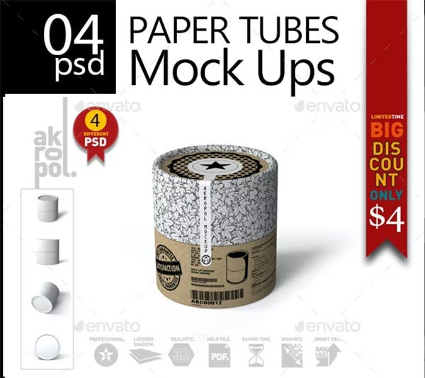 Paper Tubes Mockup Template
