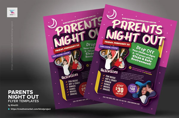 Parents Late Night Out Flyer Templates