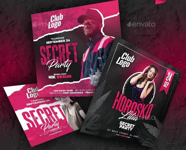 Party Club Banners PSD Templates