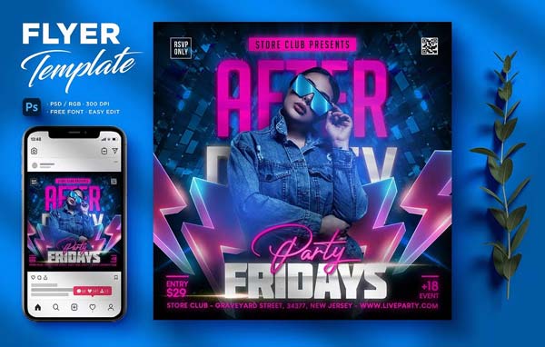 Party Friday Flyer Design Template Download