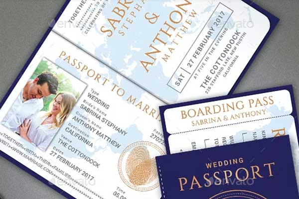 Passport Wedding Invitation Template