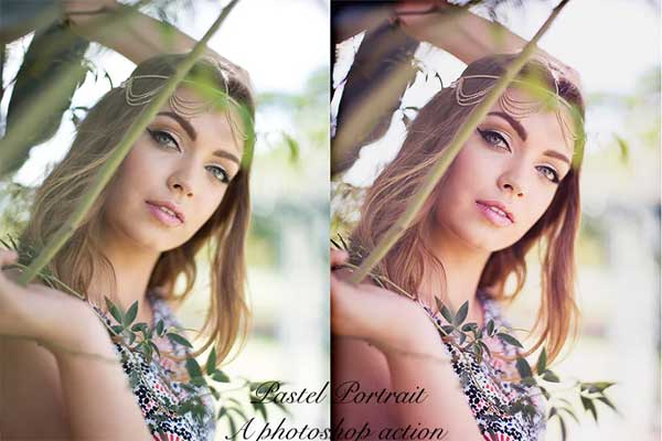 Pastel Portrait Photoshop Action Templates