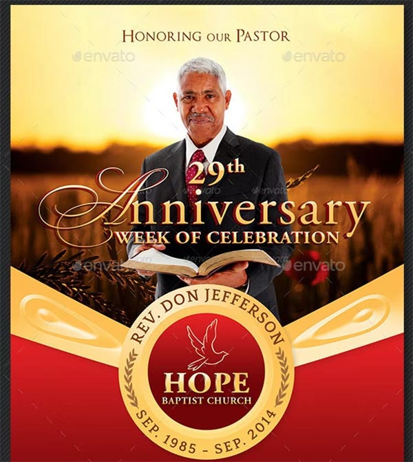 Pastor Anniversary Events Flyer Template