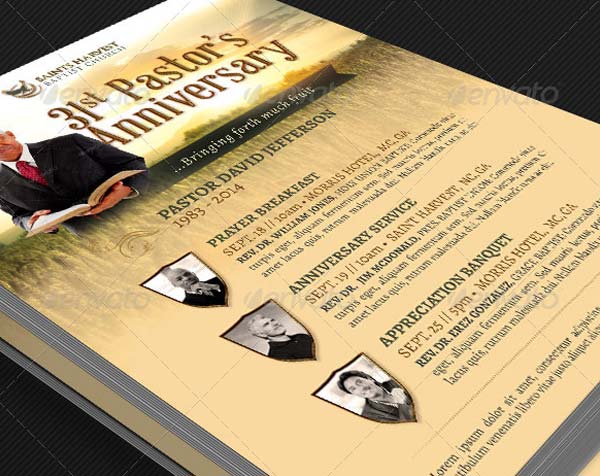 Pastor Anniversary Harvest Church Flyer Template