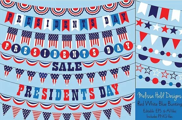 Patriotic Bunting Vectors and Clipart