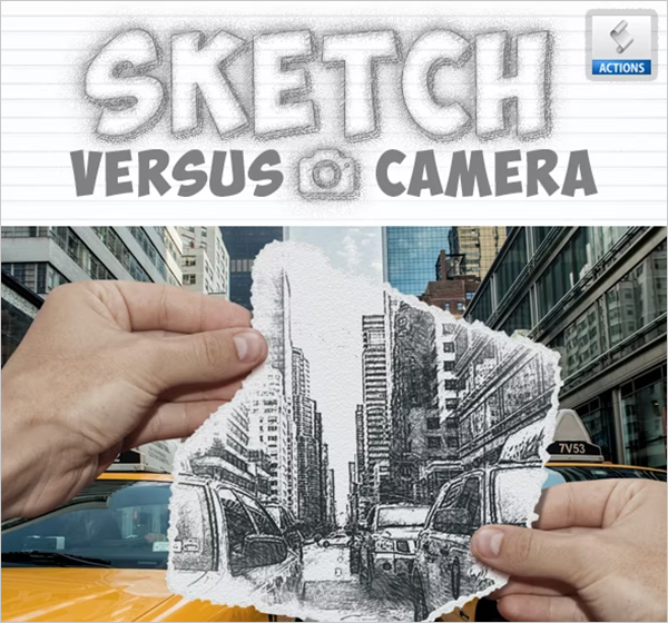 Pencil Sketch Camera Photo Effect Photoshop Action