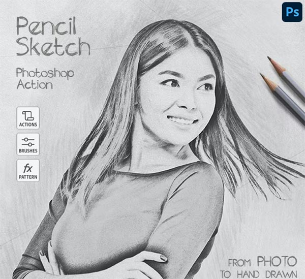 Pencil Sketch Photoshop Action Design