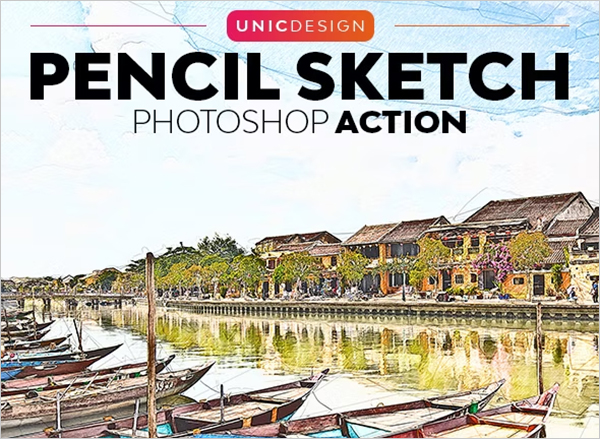 Pencil Sketch Photoshop Action Template