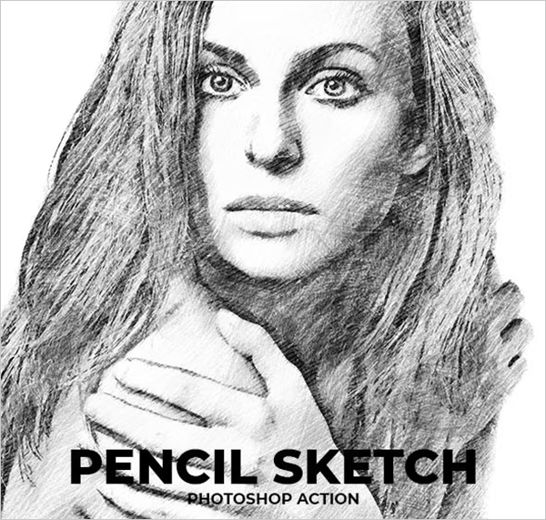 Pencil Sketch Photoshop Actions Templates