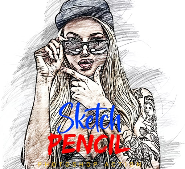 Pencil Sketch Photoshop, ABN, JPG Action