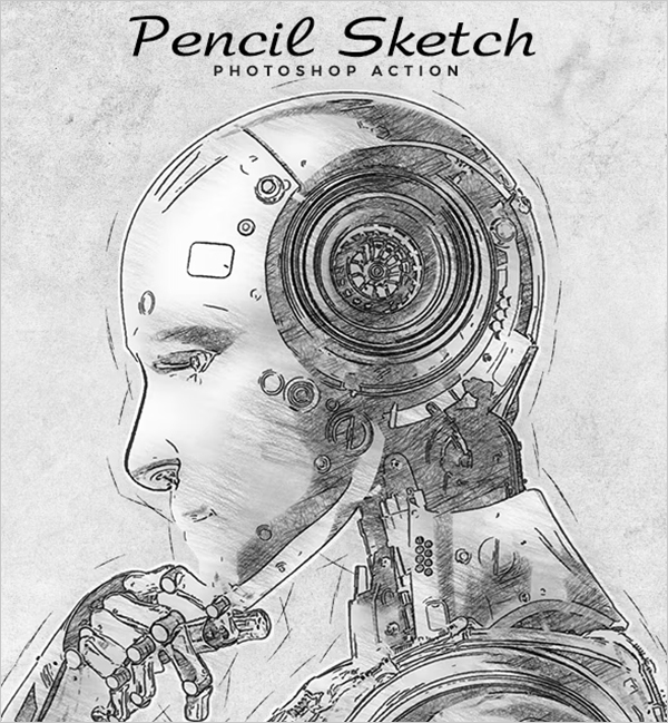 Pencil Sketch Photoshop, ATN Action