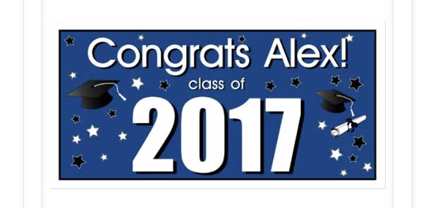 Personalized Congrats Graduate Party Banner