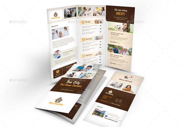 Pet Care Trifold Brochure Design Template