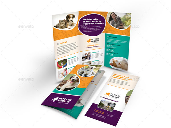 Pet Care Trifold Brochure Template