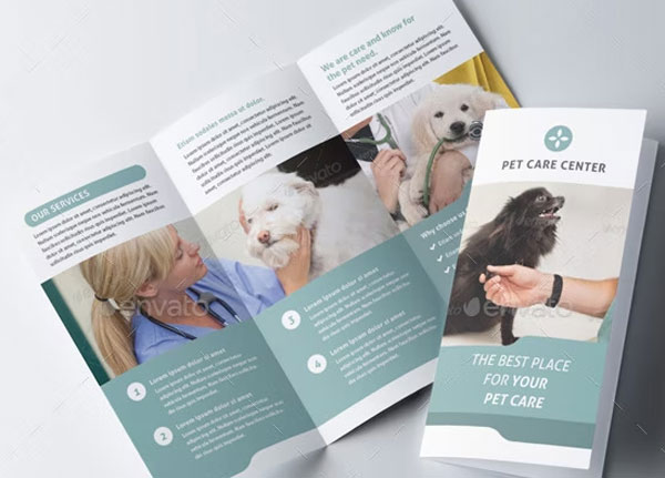 Pet Clinic Trifold Brochure Template