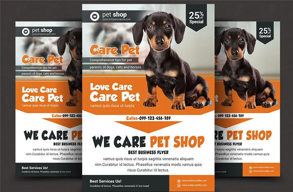 Pet Feeding Flyer PSD Template