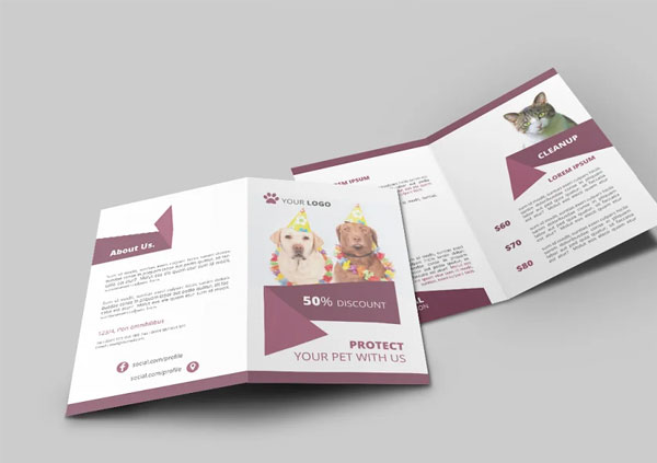 Pet Shop Bi-Fold Brochure Template