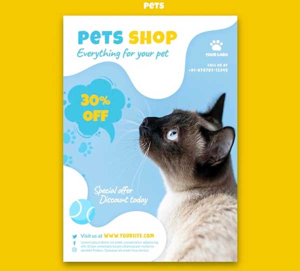 Pets Shop Print Template Free Psd