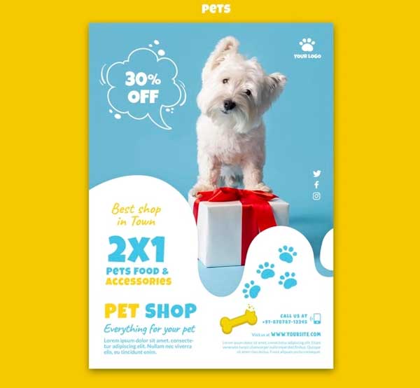 Pets Shop Template Free Psd
