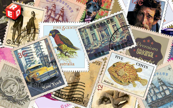 Philatelistic Postage Stamp Mock-Up