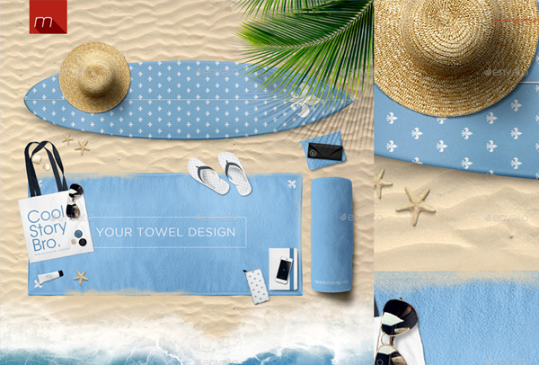 Photorealistic Beach Towel Mock-up