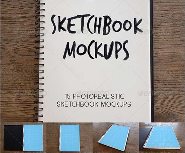 Photorealistic Sketchbook Mockups