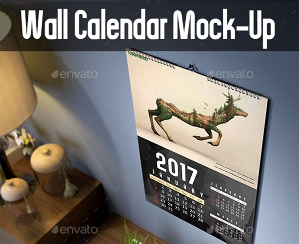 Photorealistic Wall Calendar MockUp