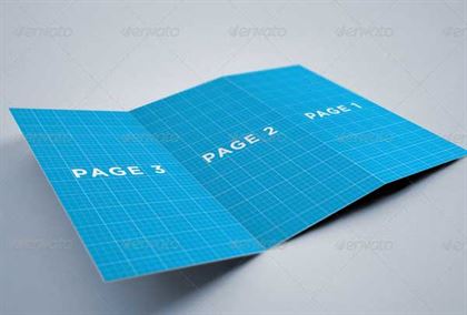 Photorealistic Tri-Fold Brochure Mock-ups