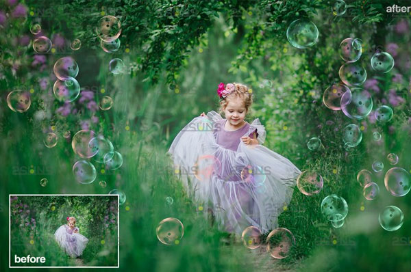 Photoshop Actions for Transparency Bubble overlays