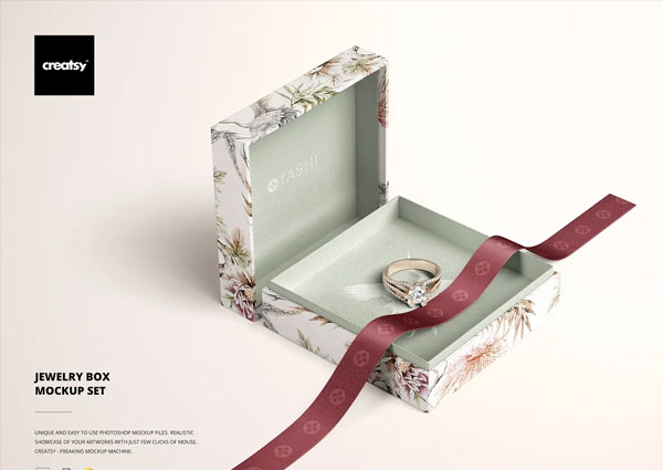 Photoshop Jewelry Box Mockup Set