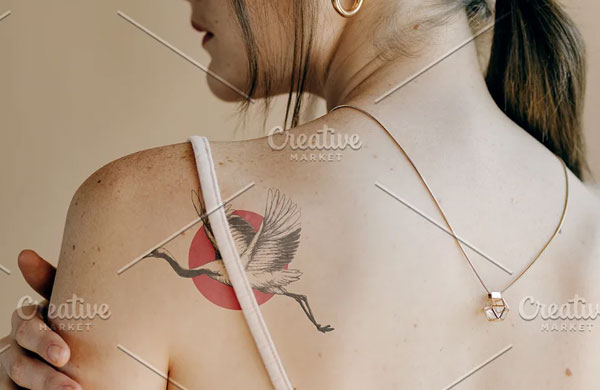 Photoshop Mockup Rose Tattoo on Body