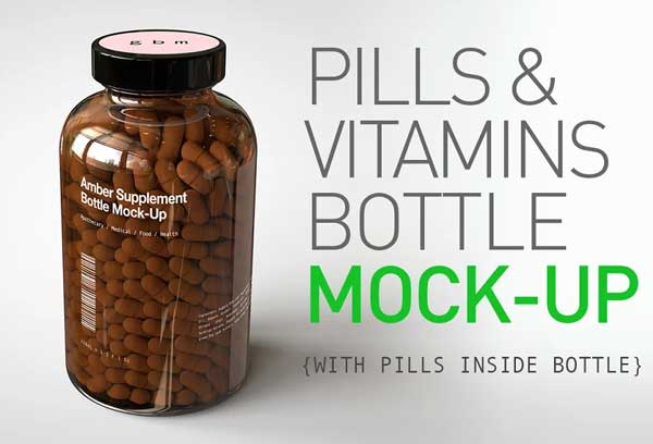 Pill Bottle and Vitamin Bottle Mock-Up