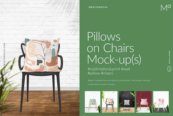 Pillows on Chairs Mock-ups Set