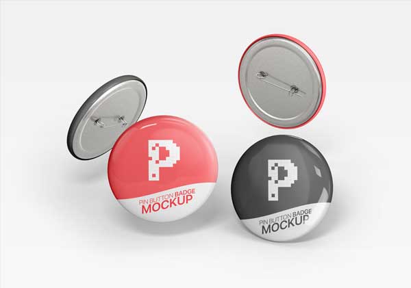 Pin Button Badge Mockup Design