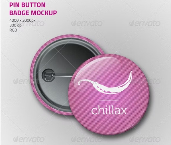 Pin Button Badge Mockup