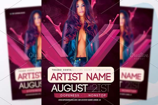 Pink Concert Flyer Template