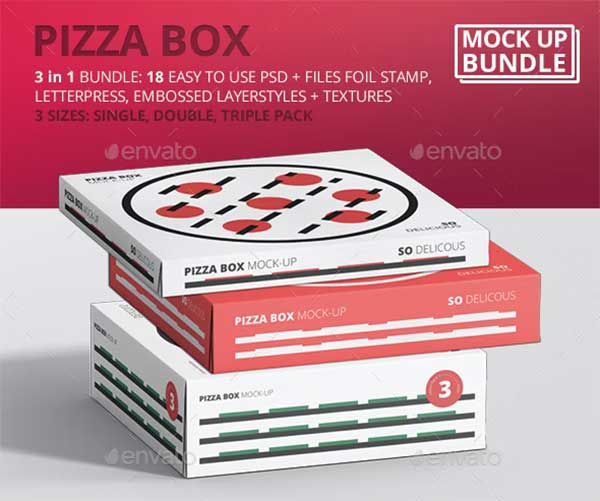 Pizza Box Mockup Bundle