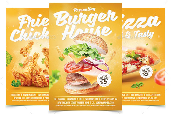Pizza Chicken Burger Flyers Bundle