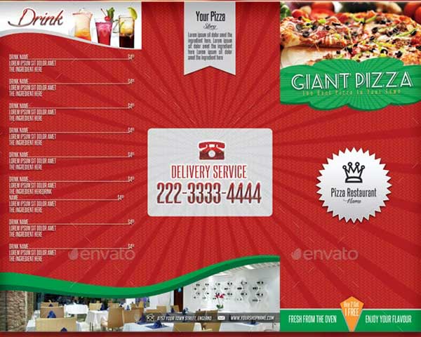 Pizza Menu Brochure Template